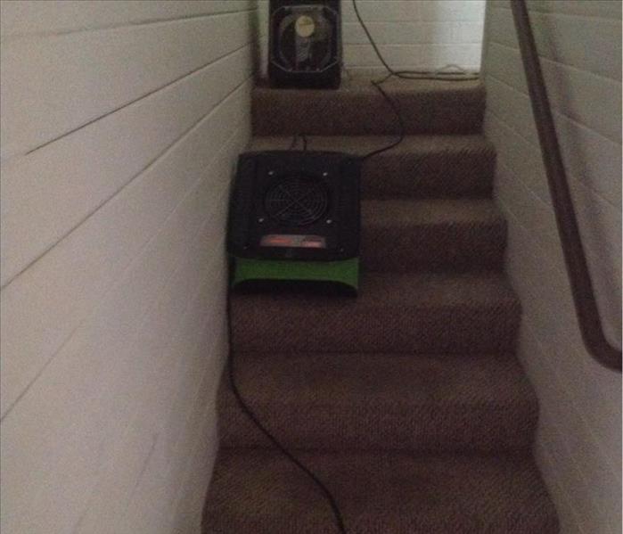 Drying equipment in stairwell