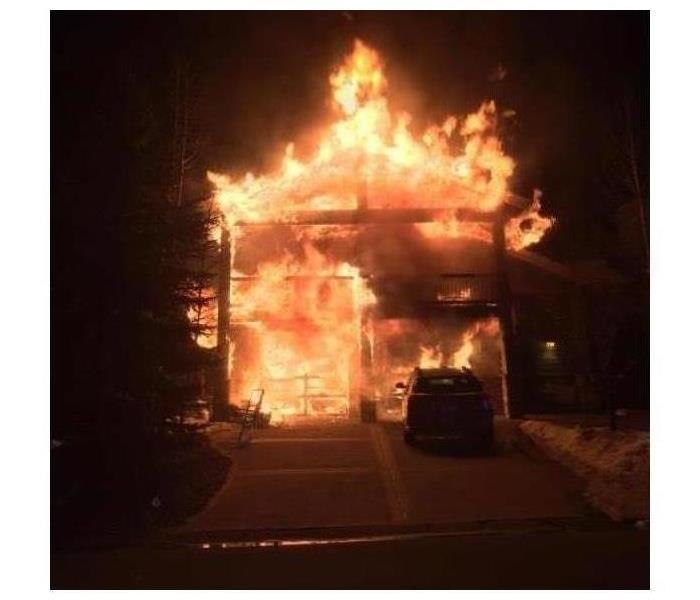 A house on fire in Salt Lake City, UT. 